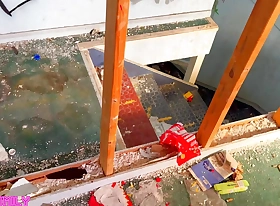 Public Anal Threesome- Hardcore Sluts obtain Holes Fucked With the addition of Filled RAW In Abandoned Building