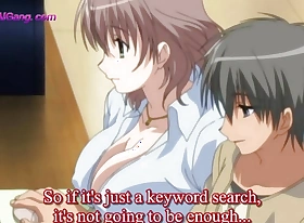 Shorn MILF Teacher Sits on Her Student's Pale as They Browse Job Ads Together! Gorged HENTAI (ENG Subtitles)
