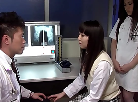 Pervers Japanese Doctor coax Petite Teen to Join old Young FFM Threesome at Hospital