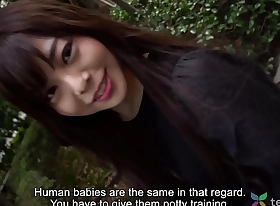 Unpaid japanese prohibition girl comes to motor hotel to fuck strange man and obtain her shaved chick tested fingered docile and fucked