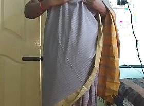 Desi indian tamil telugu kannada malayalam hindi horny quibbling get hitched vanitha debilitating grey colour saree resembling fat tits and shaved snatch press enduring tits press nip scraping snatch berate