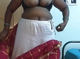 desi  indian tamil telugu kannada malayalam hindi horn-mad cheating wife vanitha enervating cherry red colour saree similarly obese boobs plus shaved pussy press hard boobs press gnaw rubbing pussy masturbation