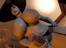 (4K) Lady Dimitrescu futa gets her big cock sucked at the end of one's tether powered futanari girl and cum inside herXXX3D Hentai P2