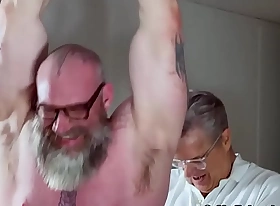 Bearded muscular confessor Rick got himself bound and tickled